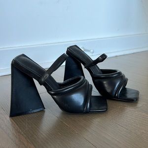 ZARA Black Block Heel Mule Slip-on Heel
